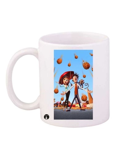 Cloudy With A Chance Of Meatballs Printed Mug White/Blue/Brown Standard Size