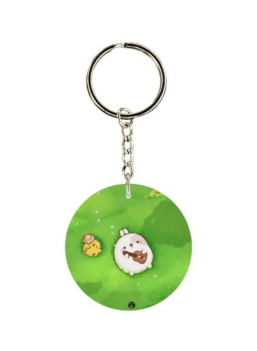 Cartoon Printed Double Sided Keychain
