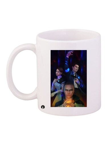 Cartoon Printed Coffee Mug White/Black/Yellow