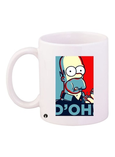 Simpsons Themed Coffee Mug White/Blue/Red 11ounce
