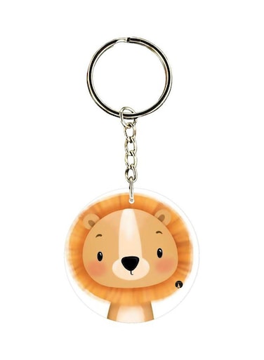 Cartoon Lion Printed Double Sided Keychain