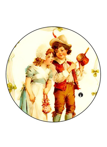 Vintage Art Printed Fridge Magnet Multicolour