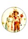 Vintage Art Printed Fridge Magnet Multicolour