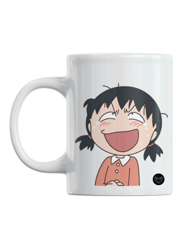 Chibi Maruko Chan Printed Mug White/Beige/Orange
