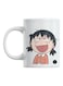Chibi Maruko Chan Printed Mug White/Beige/Orange