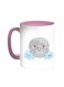 Cartoon - Moon And Clouds Printed Coffee Mug Pink/White 11ounce