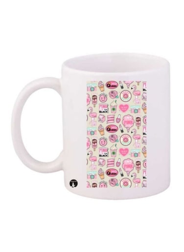 Stuff Printed Mug White/Pink/Beige