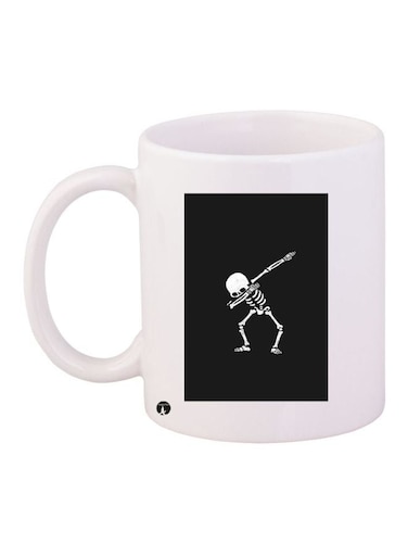 Skeleton Printed Coffee Mug White/Black 11ounce
