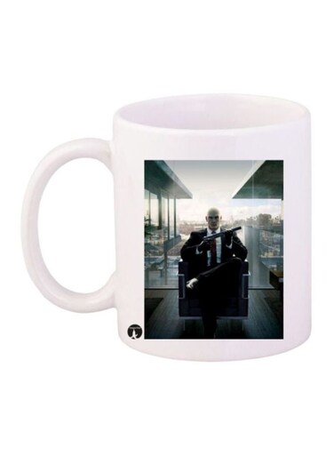 Hitman Printed Coffee Mug White/Black/Dark Cyan