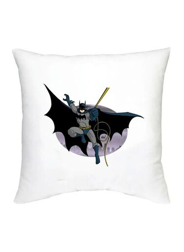 Batman Printed Decorative Cushion White/Black/Grey 16x16inch