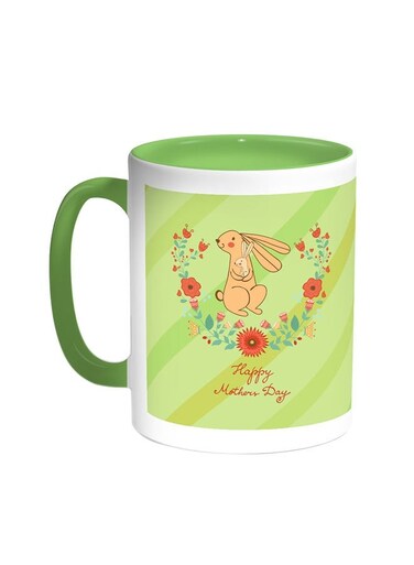 Happy Mother's Day Printed Coffee Mug Green/White 11ounce