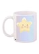 Printed Ceramic Coffee Mug White/Blue/Yellow