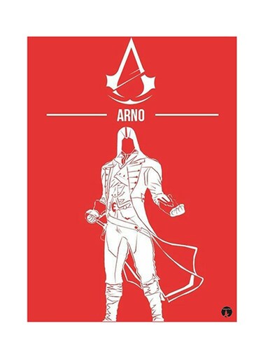 Video Game Assassin's Creed Metal Plate Poster Red/White 15 x 20cm