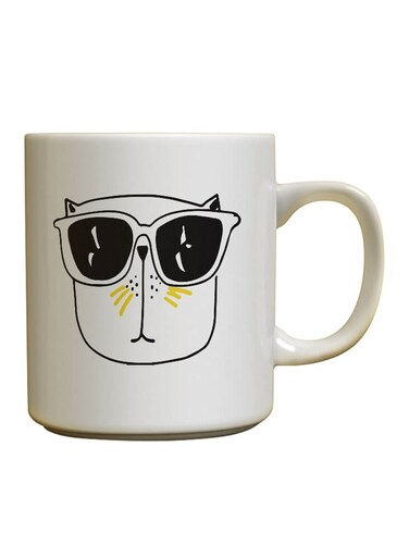 Printed Coffee Mug White/Black/Yellow