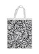 Decorative Drawings Printed Shopping Bag White/Black