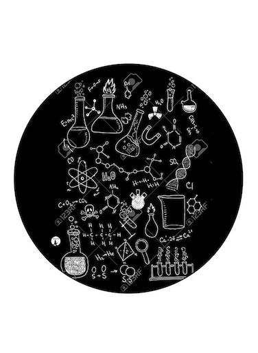 Science Printed Fridge Magnet Round Multicolour