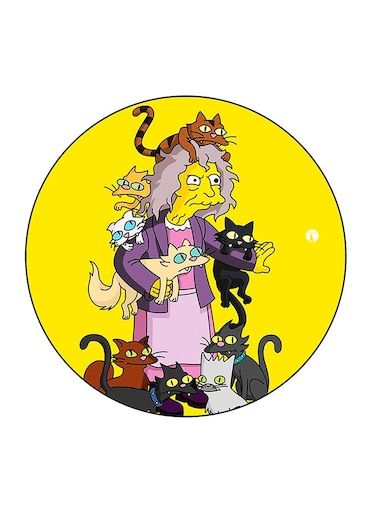 Cartoon Cat Printed Fridge Magnet Multicolour 5.5 x 5.5cm