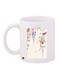 Bird With Flowers Printed Coffee Mug White/Pink/Purple 11ounce