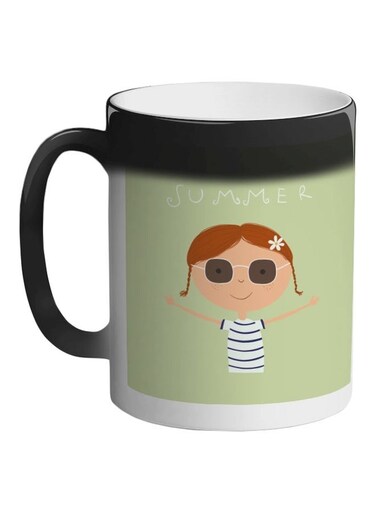 Summer Printed Color Changing Coffee Mug Black 325ml