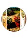 Vintage Art Printed Fridge Magnet Round Multicolour