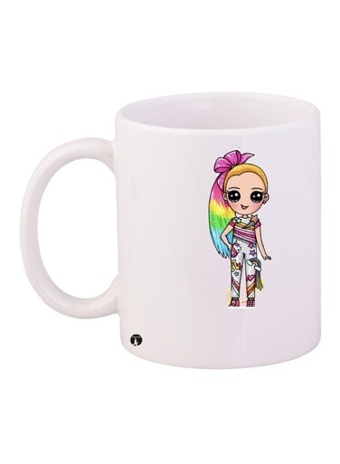 Printed Coffee Mug White/Pink/Yellow