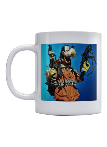 Goofy Printed Mug White/Blue/Black