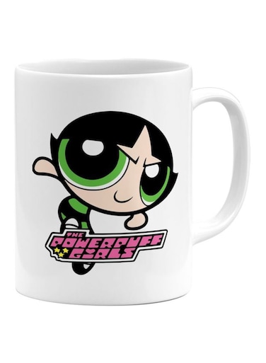 The Powerpuff Girls Word Printed Coffee Mug White/Black/Pink