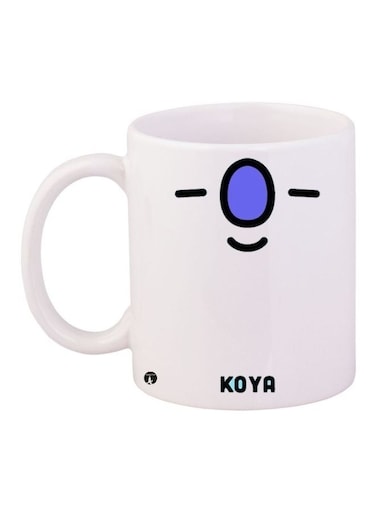 Koya Printed Coffee Mug White/Black/Blue 11ounce