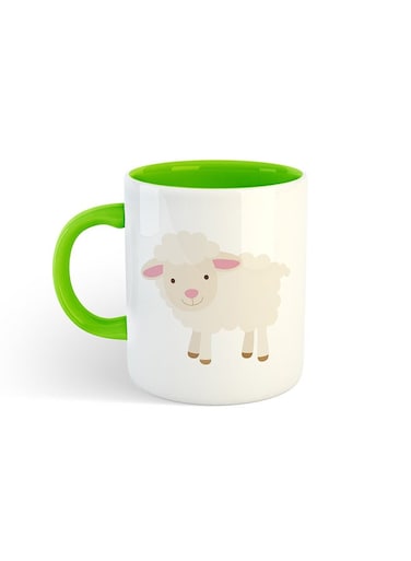 Eid Al-Adha Sheep Printed Mug White/Green