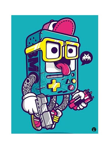 Console Metal Plate Poster Blue 15 x 20cm