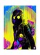 Printed Decorative Metallic Plate Yellow/Purple/Black 20x15cm