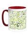 Arabic Letters Printed Coffee Mug Red/White/Green 11ounce