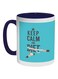 Keep Calm And Diet And Eat Printed Coffee Mug Blue/White/Black 325ml
