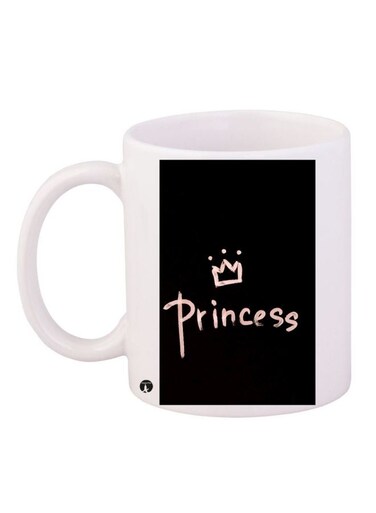 Princess Printed Coffee Mug White/Black/Pink 11ounce