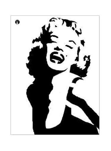 Marilyn Monroe Themed Metallic Plate White/Black 20x15cm