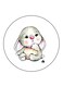 Rabbit Printed Fridge Magnet Round Multicolour
