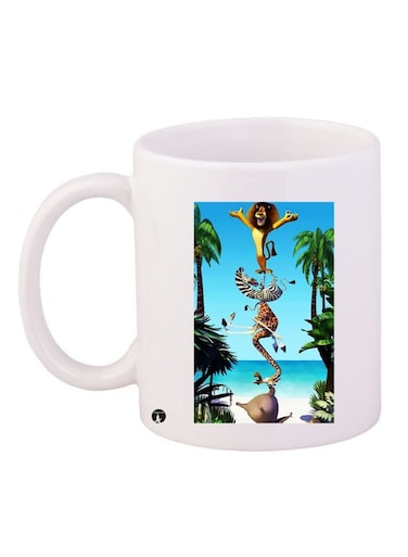 Animal Printed Coffee Mug White/Blue/Green