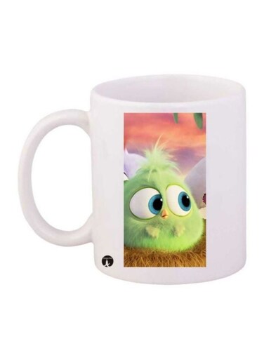Bird Printed Coffee Mug White/Green/Brown