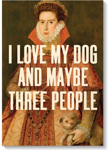 I Love My Dog Quote Printed Wall Painting Multicolour 40x60cm