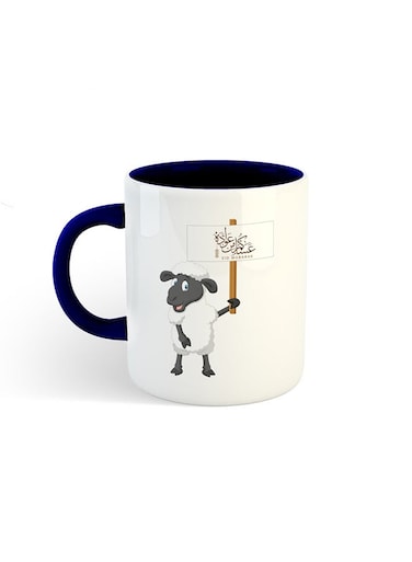 Eid Al-Adha Sheep Printed Mug White/Navy