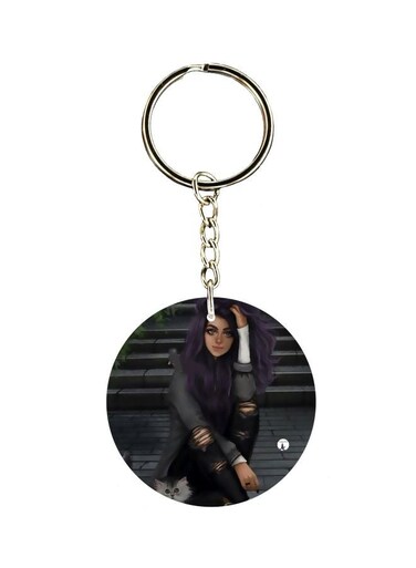 Cartoon Themed Single Sided Keychain
