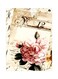 Flower Themed Metallic Plate Beige/Pink/Green 20x15cm