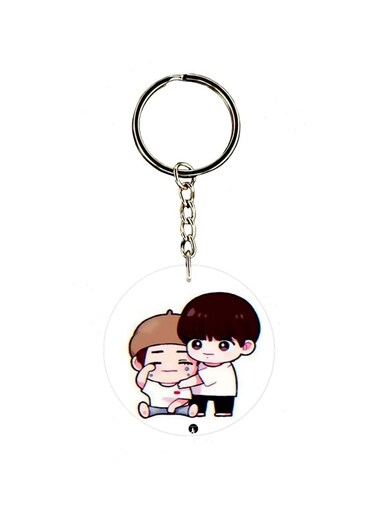 Cartoon Boys Printed Dual Sided Keychain
