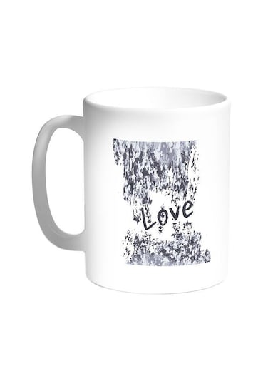 Love Printed Coffee Mug White 11 ounce