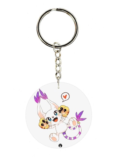 Anime Digimon Double Side Printed Keychain