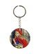 Girl With A Basket Printed Keychain