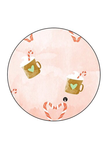 Cup Printed Fridge Magnet Multicolour 5.5 x 5.5cm