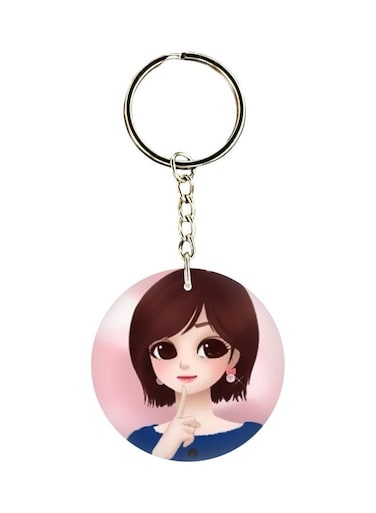 Girl Printed Dual Sided Keychain