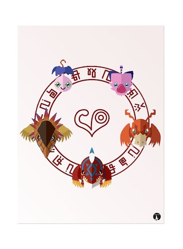 The Anime Digimon Metal Plate Poster Multicolour