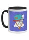 Cartoon Dog Drawing Printed Ceramic Coffee Mug Black/Blue/White 11ounce